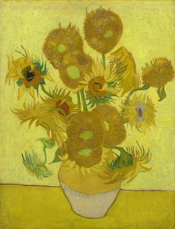 Van Gogh Sunflowers in a vase