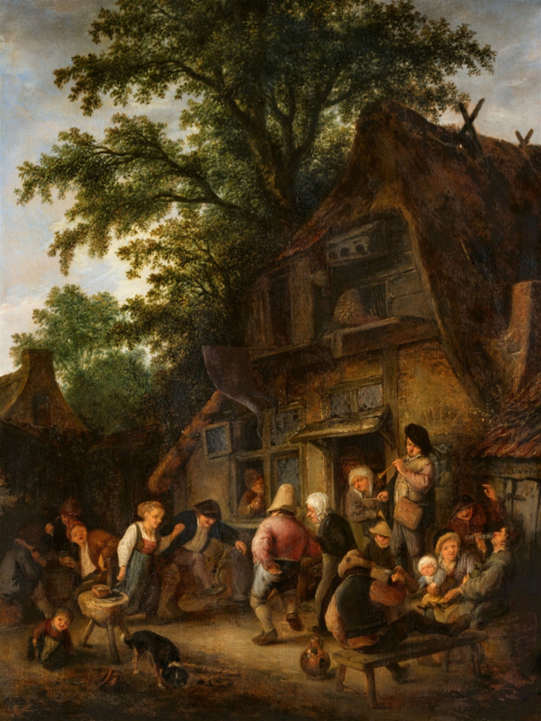 Van Ostade Dancing peasants in front of an inn 2