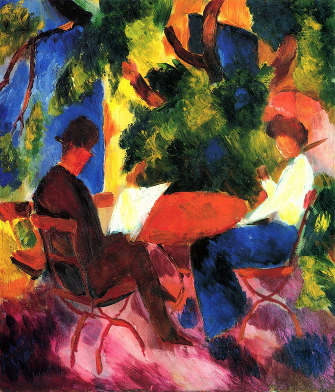 Macke Couple at the garden table