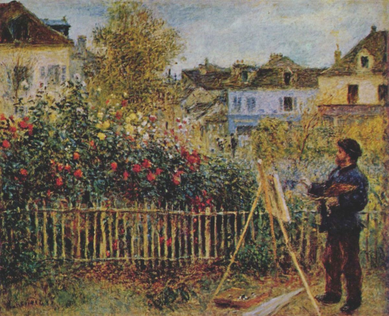 Renoir Monet painting in his garden
