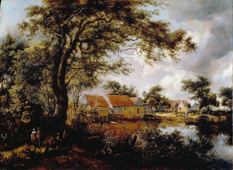 Hobbema Forest landscape with water mill