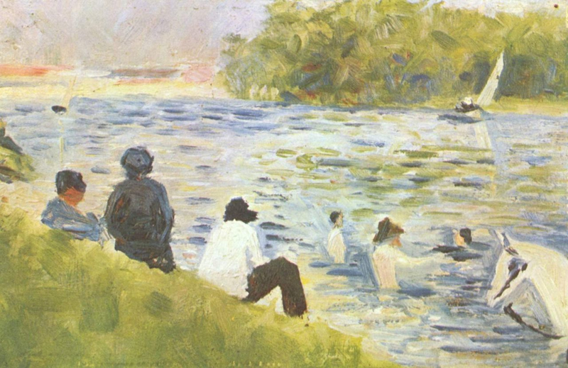 Seurat Swimmers and white horse