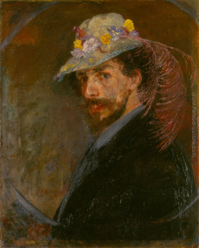 Ensor Self-portrait with flower hat