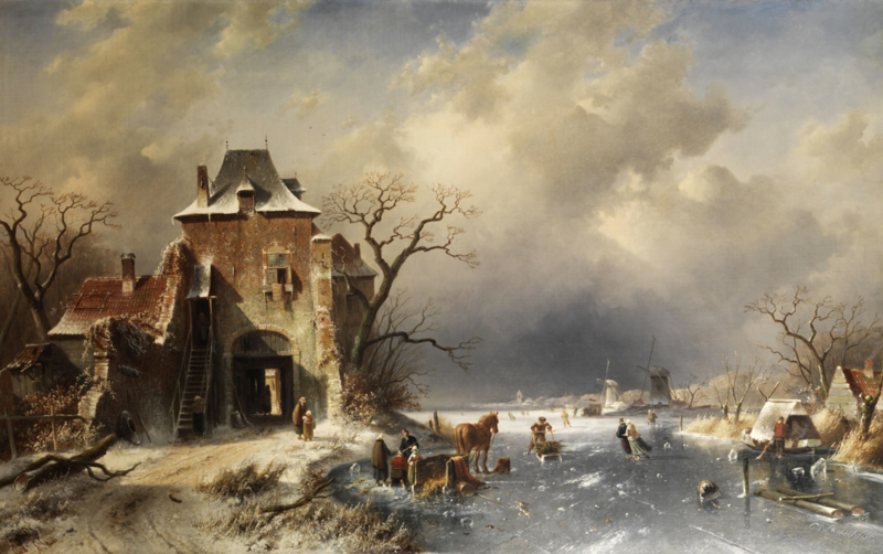 Leickert Dutch winter landscape
