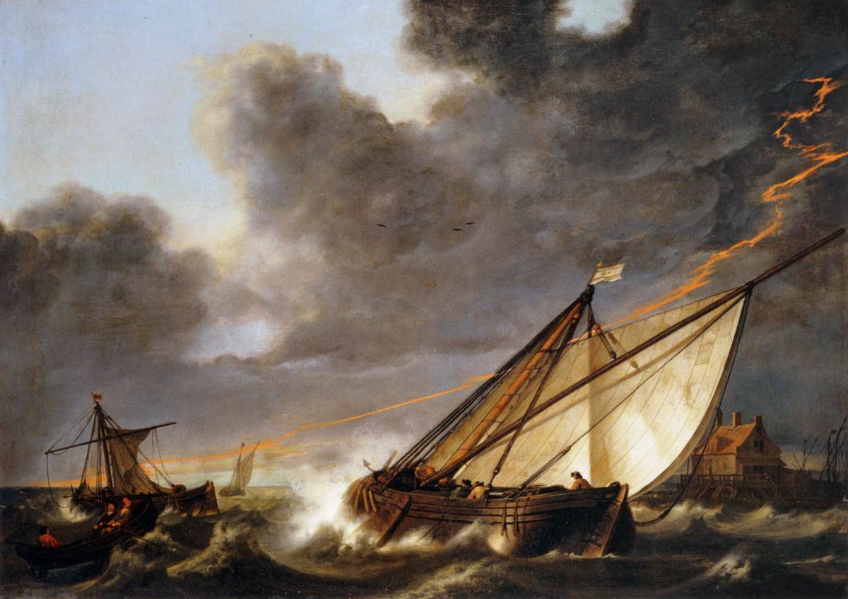Cuyp Ships in a storm