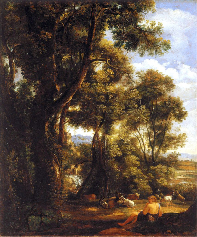 Constable Landscape with shepherd and goats