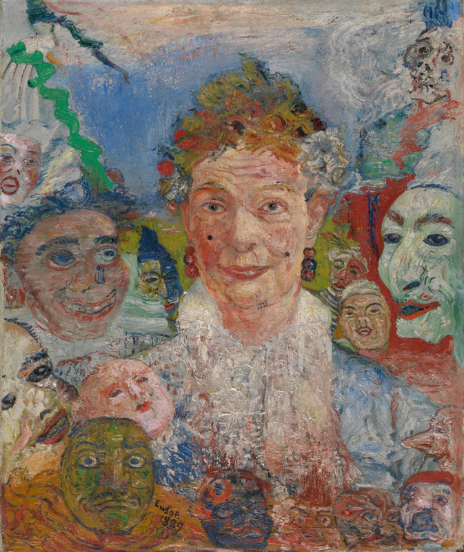 Ensor Old lady with masks