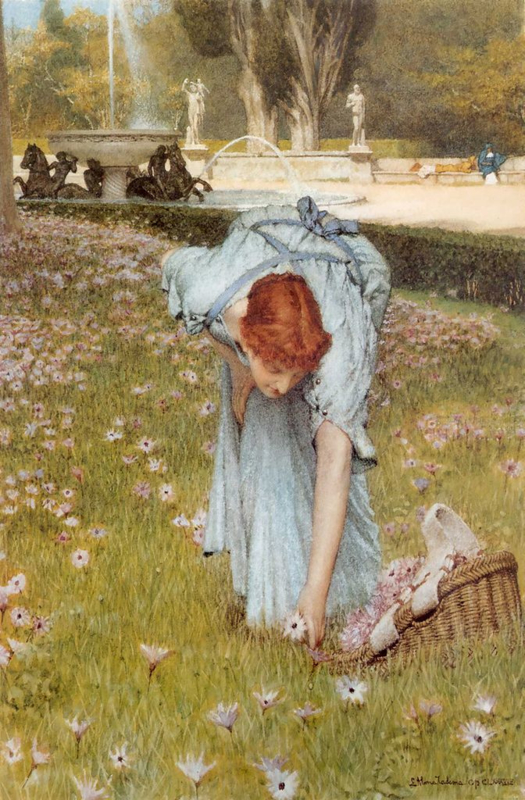 Alma-Tadema Spring in the gardens of Villa Borghese (Flora)