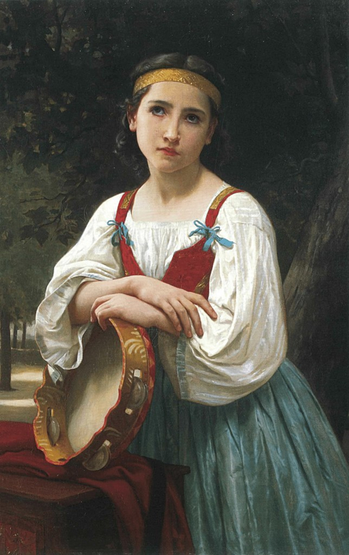 Bouguereau Gypsy girl with tambourine
