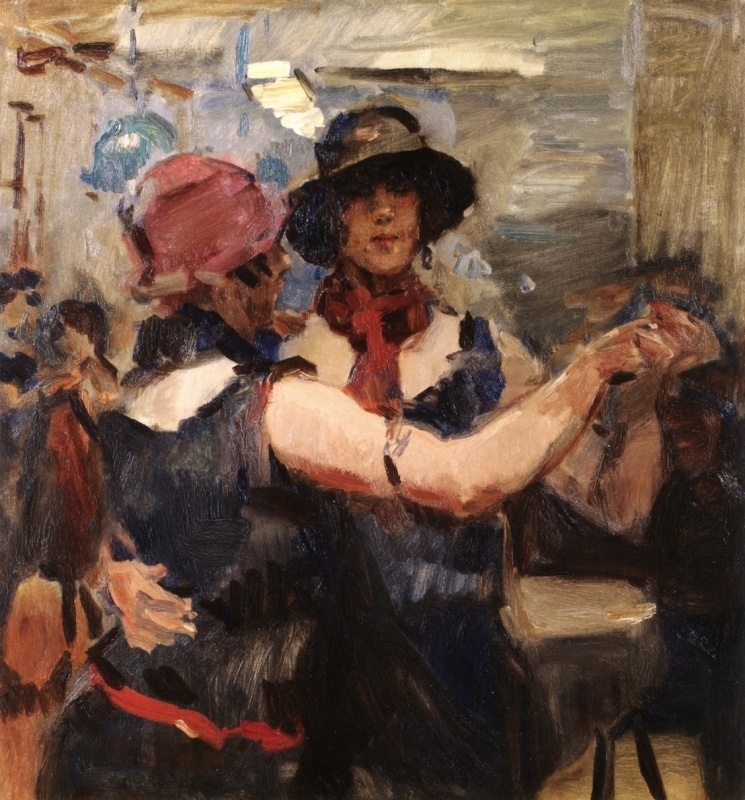 I. Israels Dancing women in a Hague cafe