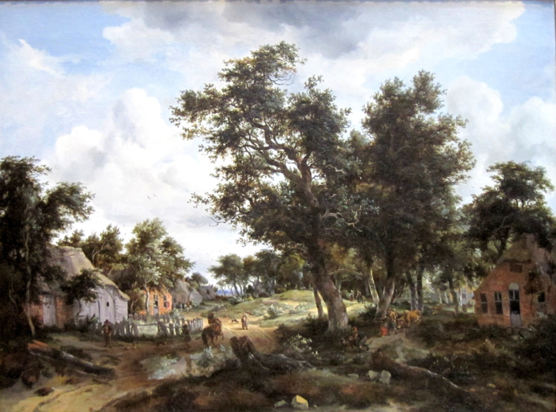 Hobbema Forest landscape with travelers