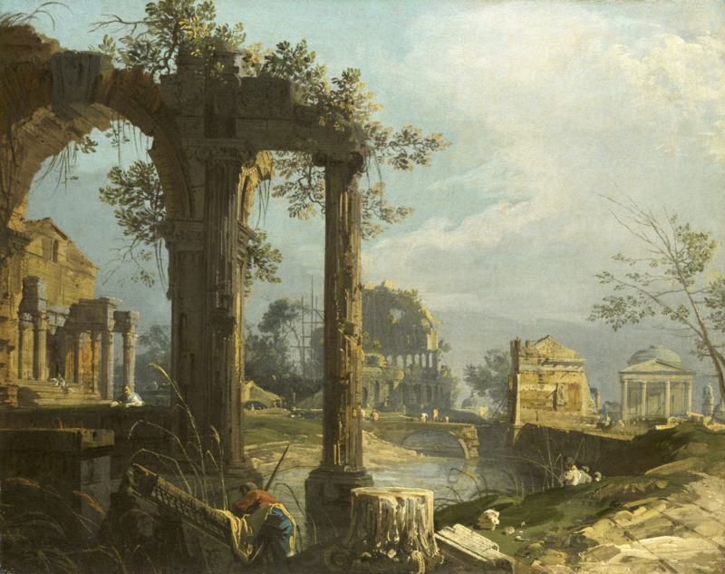 Canaletto A capriccio with ruins