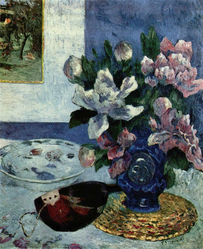 Gauguin Still life with peonies and mandolin