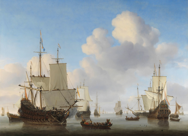 Van de Velde Dutch ships on a calm sea