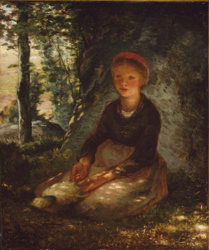 Millet Sitting shepherdess in the shade