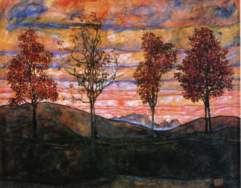 Schiele Four trees