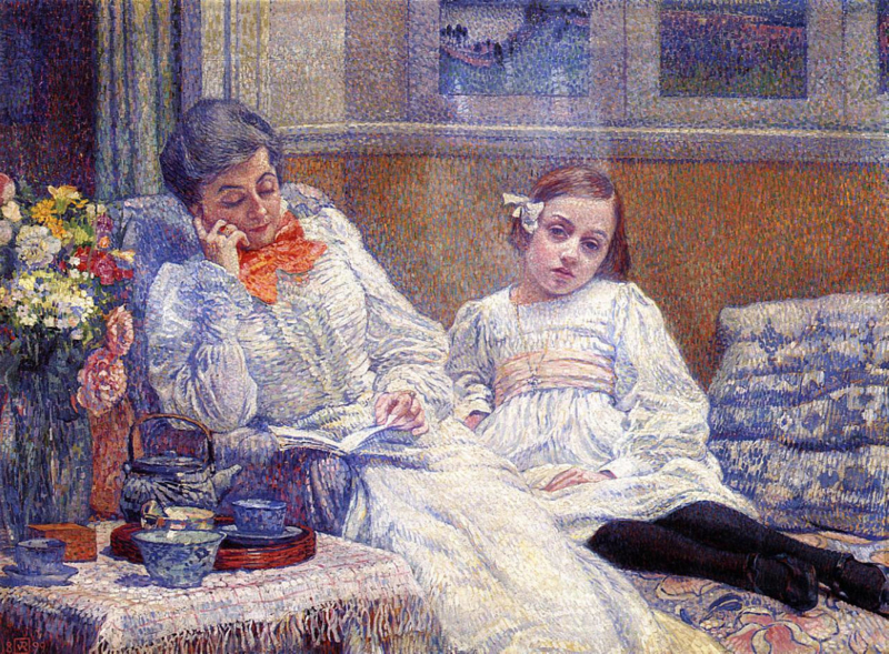 Van Rysselberghe Madame Theo van Rysselberghe and her daughter