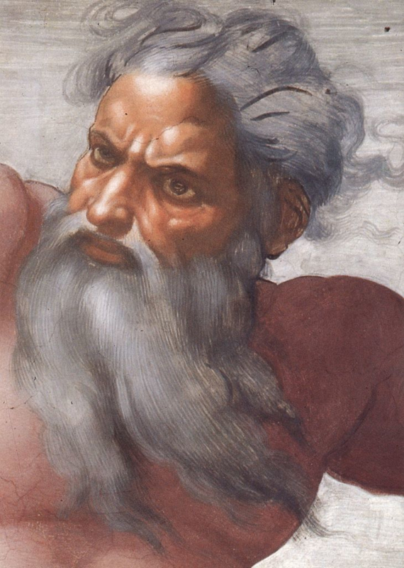 Michelangelo Creation of the sun and moon (detail: God)