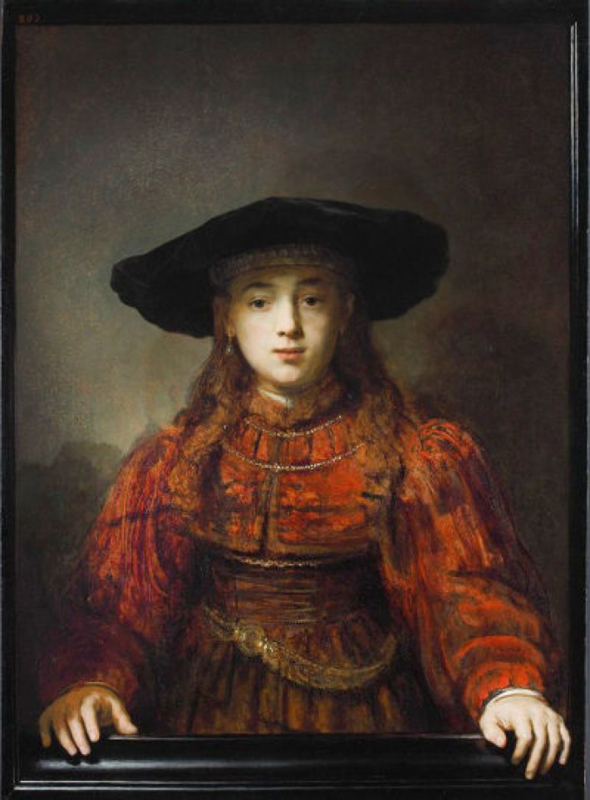 Rembrandt Girl in a picture frame