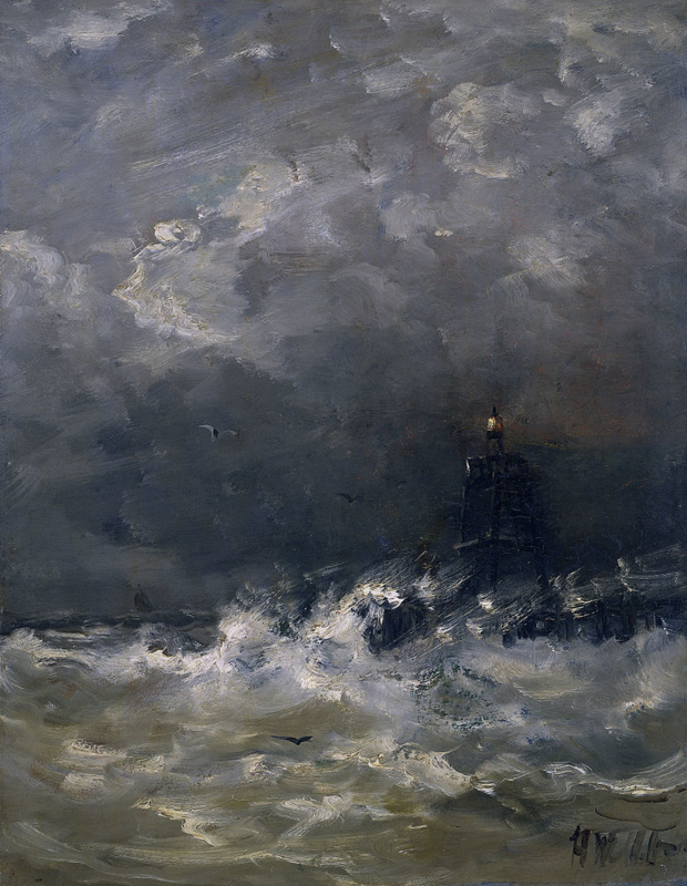 Mesdag Lighthouse in the surf