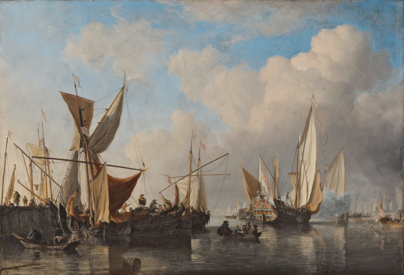 Van de Velde Harbor abutment with ships