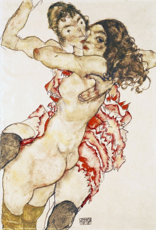 Schiele Embracing women