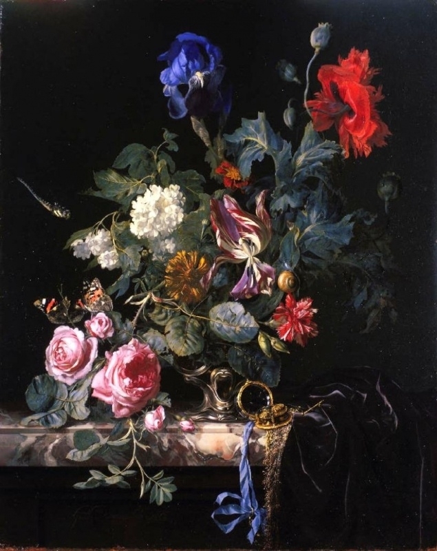 Van Aelst Flowers in a silver vase