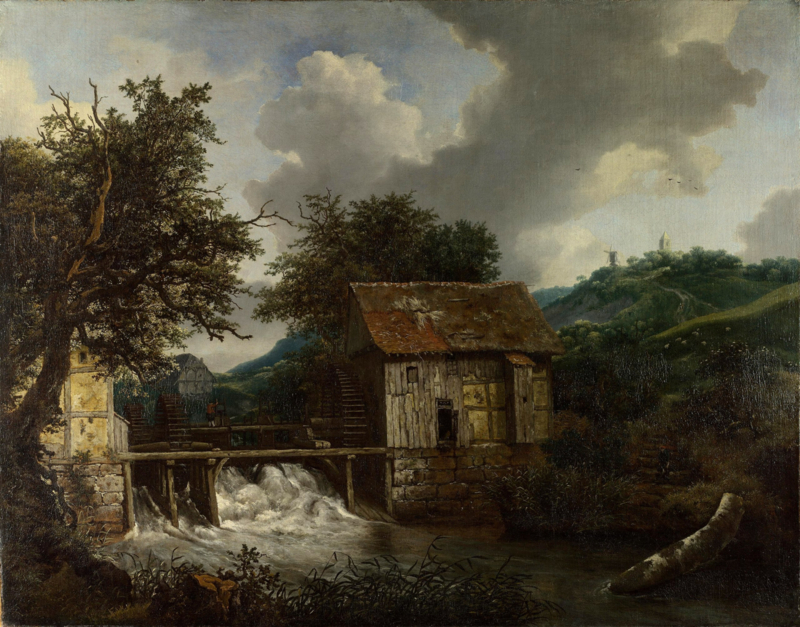 Van Ruisdael Two water mills and an open lock