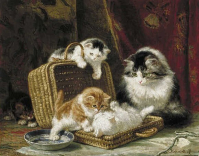 Ronner-Knip Playing cats