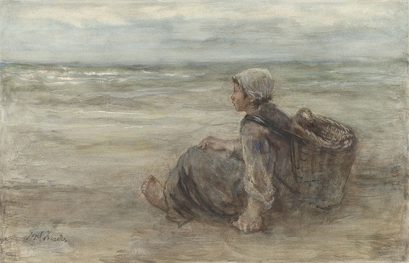 J. Israels Fisherman's girl on the beach