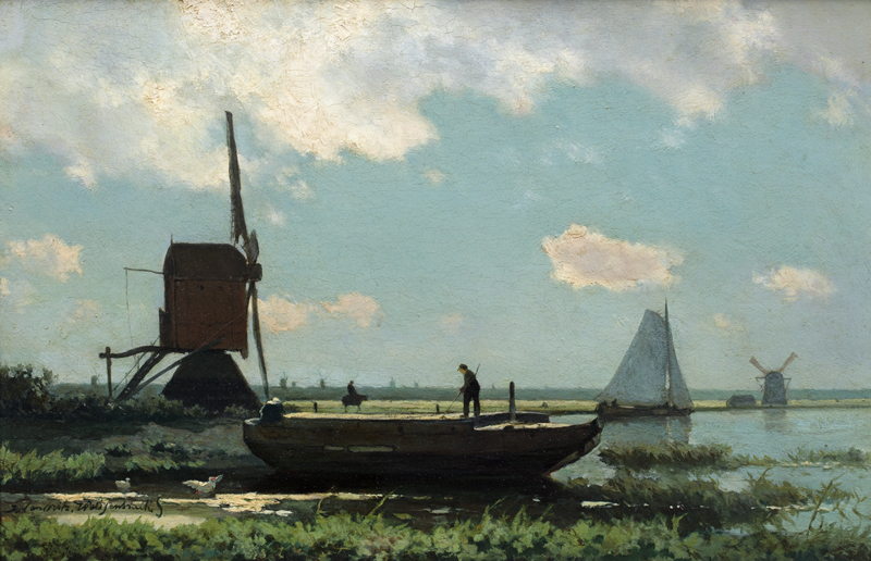 Weissenbruch Polder landscape with barge