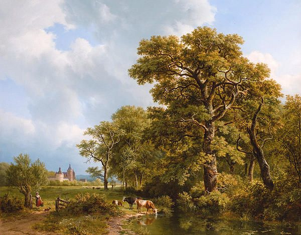 B.C. Koekkoek Summer landscape with cows