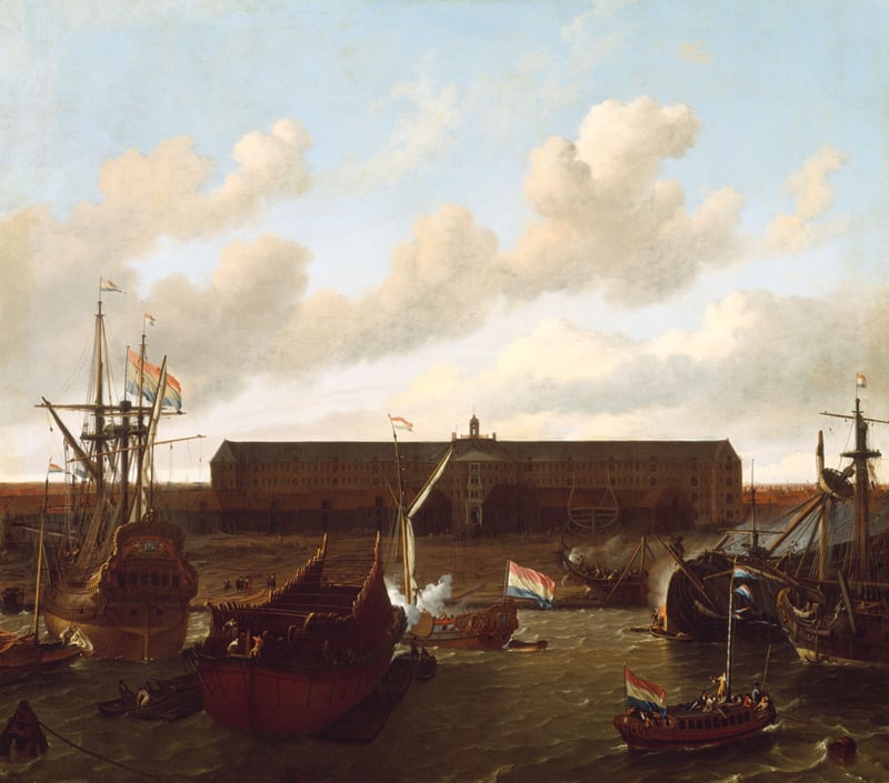 Bakhuizen The dock of the East India Company at Amsterdam