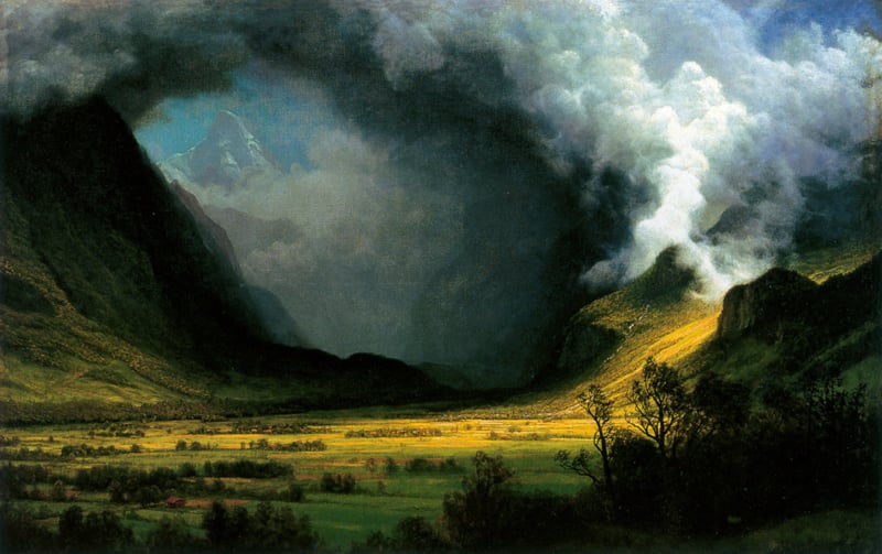 Bierstadt Storm in the mountains