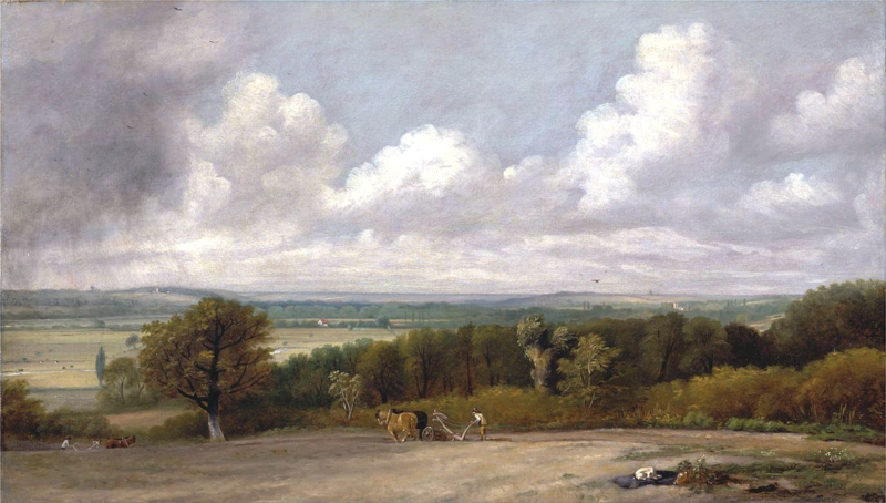 Constable Plough scene in Suffolk