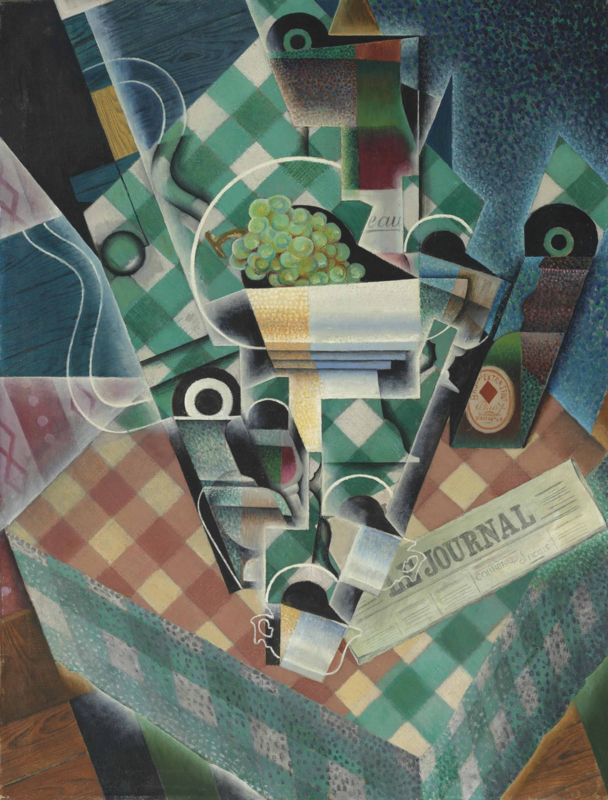 Gris Still life with checkered tablecloth
