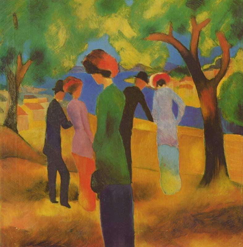 Macke Lady in green coat