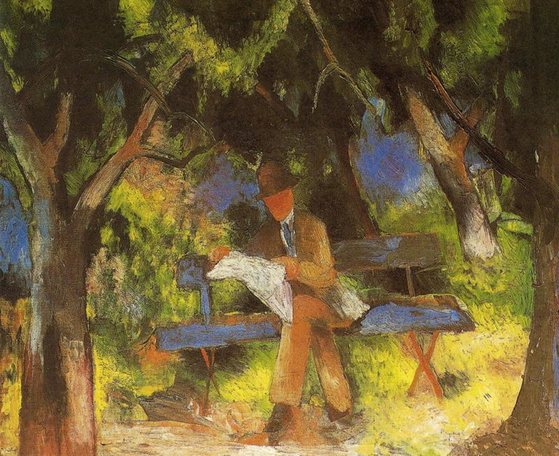 Macke Reading man in the park