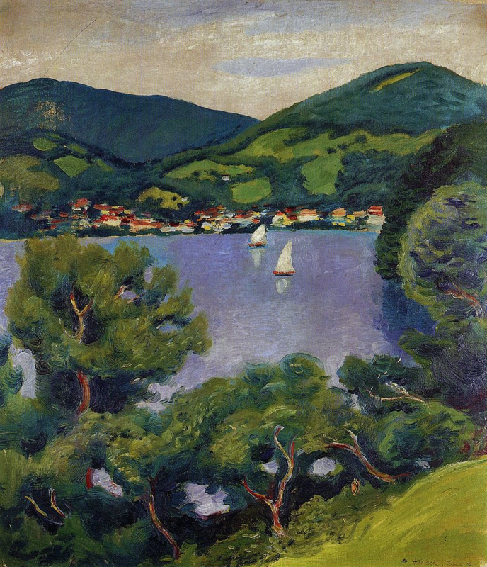 Macke View of the Tegernsee
