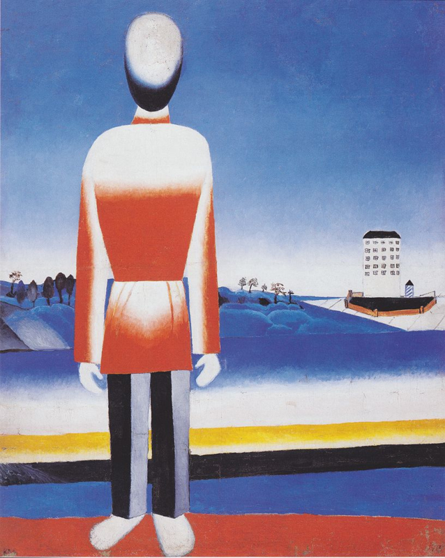 Malevich Man in supreme landscape