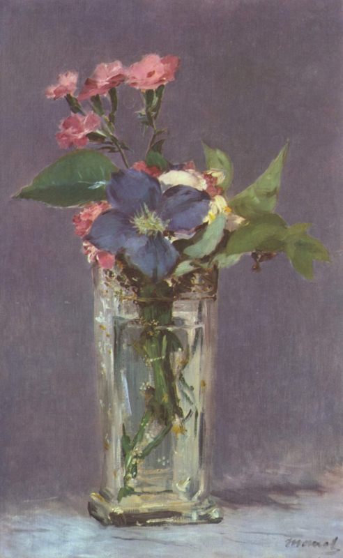 Manet Flowers in a crystal vase