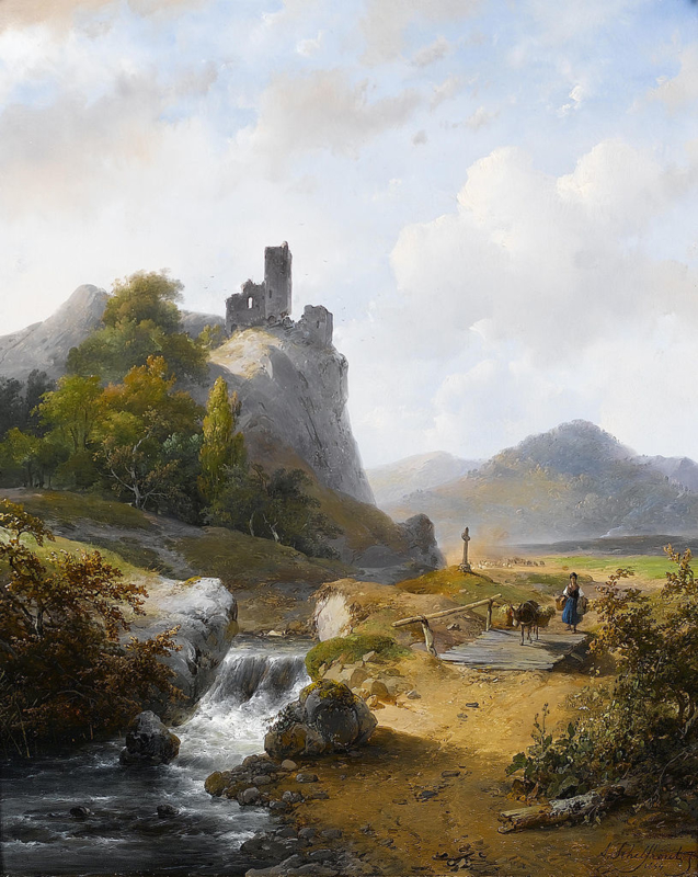 Schelfhout German landscape with ruins