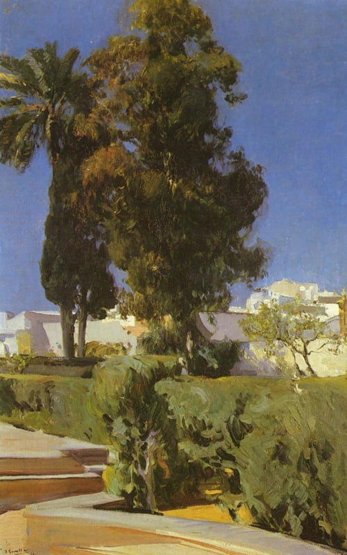 Sorolla The Alcazar gardens in Seville