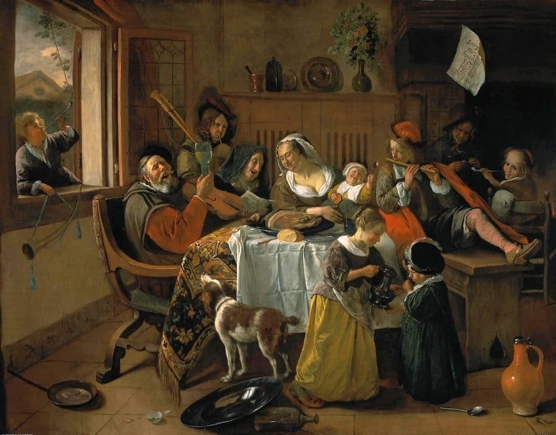 Steen The cheerful household (the household of Jan Steen)