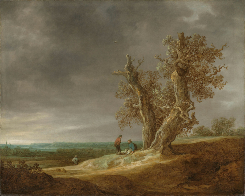 Van Goyen Landscape with two oaks