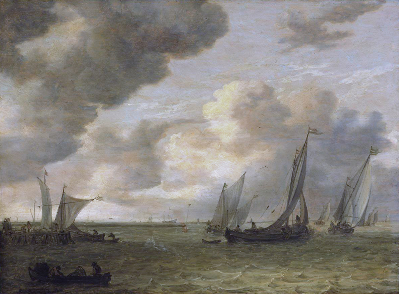 Van Goyen River mouth with sailboats