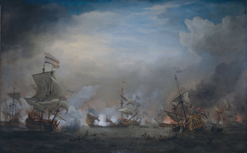 Van de Velde The naval battle at Kijkduin