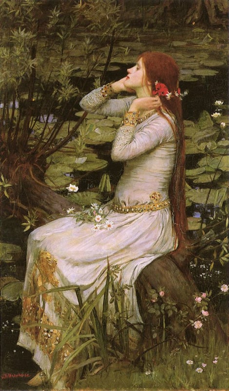 Waterhouse Ophelia by the pond
