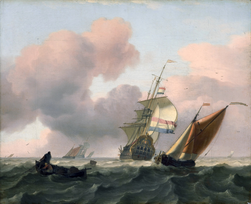 Bakhuizen Choppy sea with ships