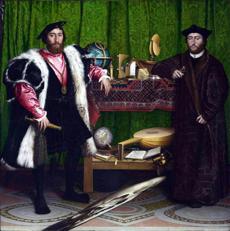 Holbein French ambassadors De Dinteville and De Selve at court in England